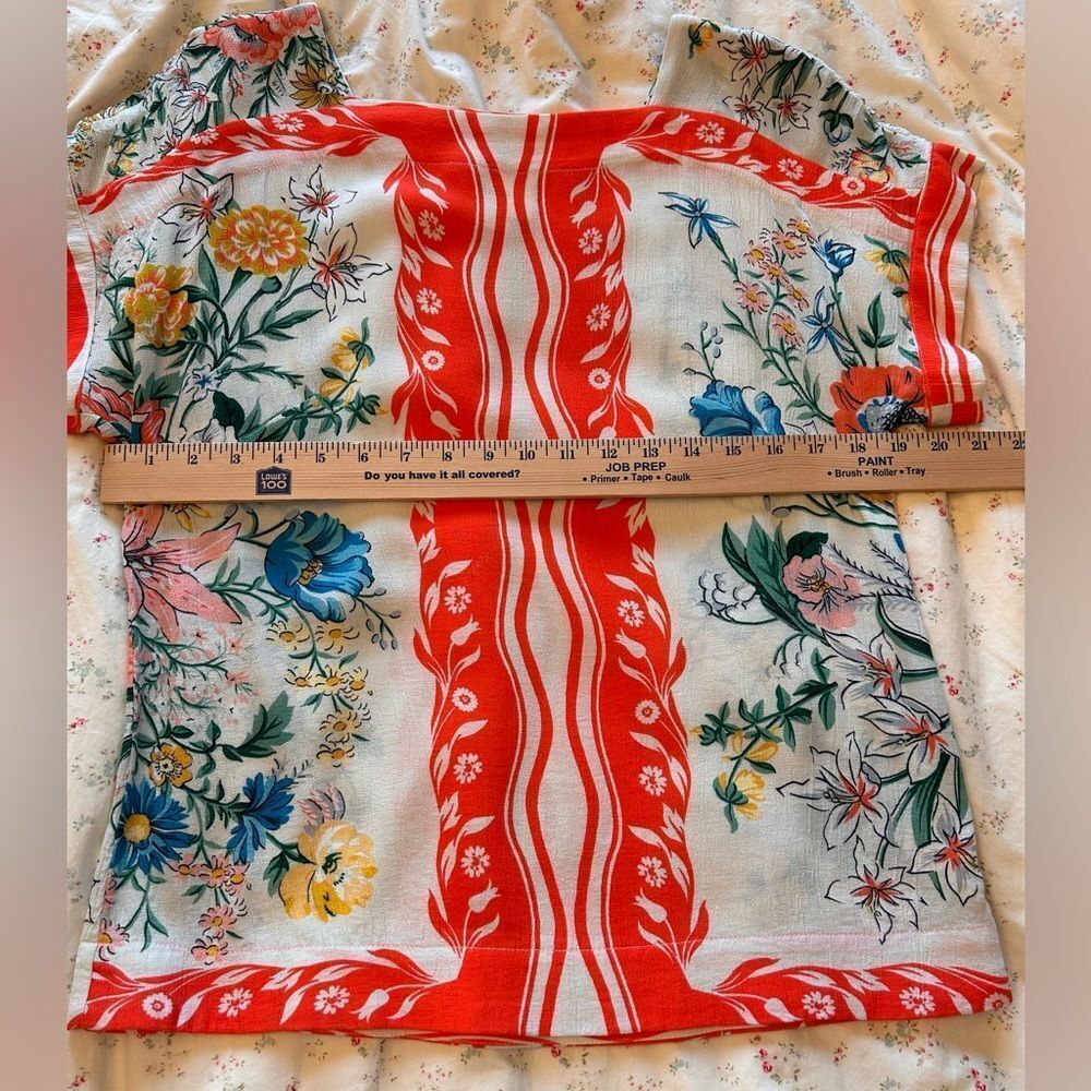 Maeve by Anthropologie Romina Scarf Print Top Boho Floral Small EUC - Picture 8 of 9
